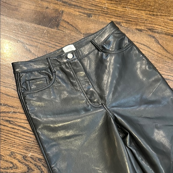 Wilfred Black Faux Leather-Style Straight Leg Pants Size 6 - Picture 3 of 8